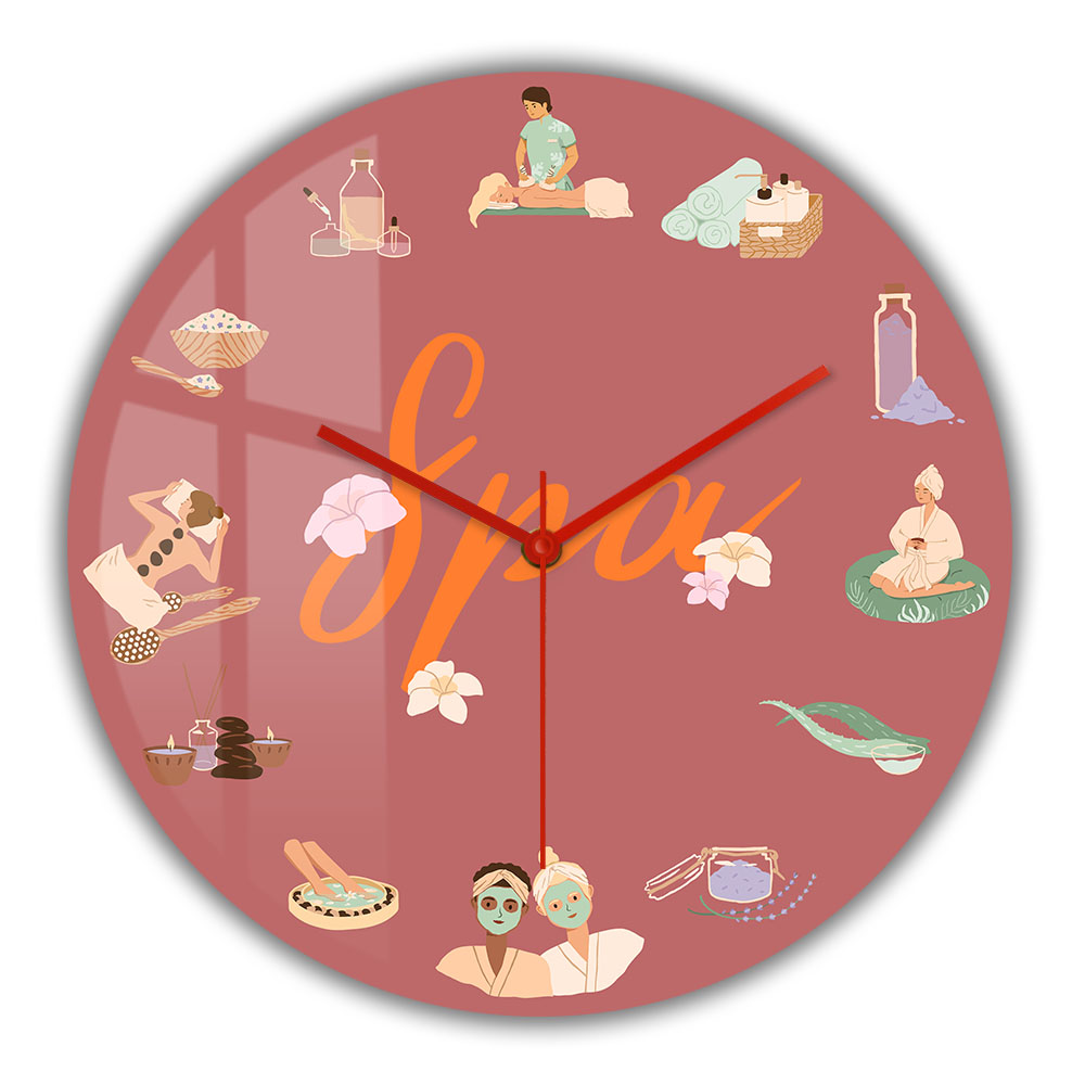 Spa Wellness Beauty - Spa Schönheitssalon Behandlungsräumchen Geräuschlose Quarz-Wanduhr Wellness-Center