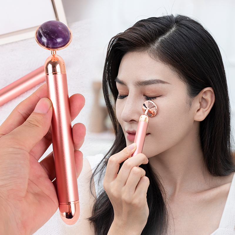 Jade Roller Stone - Natürliche Stein Rose Gold Elektrische Roller