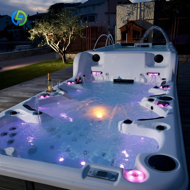 Spa Wellness Resorts - Maßgeschneiderter, gewerblicher Dual-Zonen-Swim-Spa mit Hydromassage und