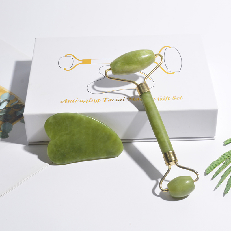 Jade Roller Stone - Natürlicher Jade-Roller für Gesicht und Körper,